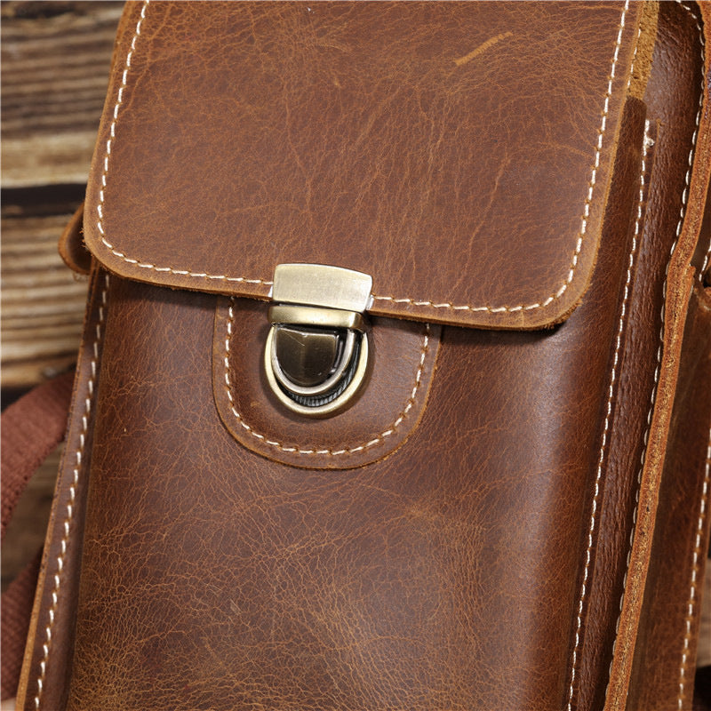 Leather Men&#39;s Sports Waist Bag