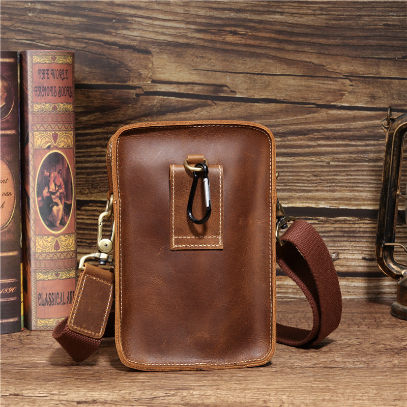 Leather Men&#39;s Sports Waist Bag