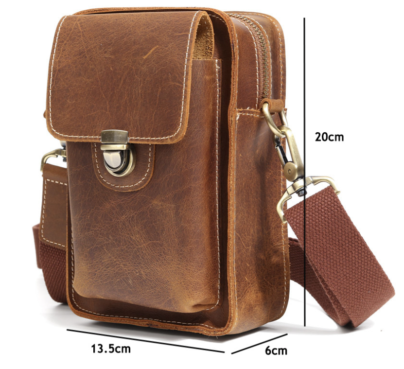 Leather Men&#39;s Sports Waist Bag