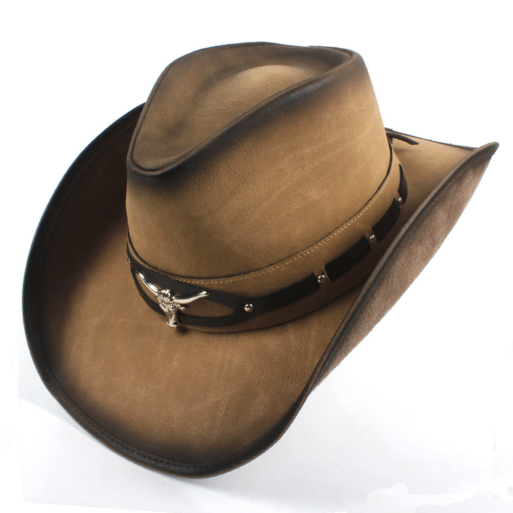 Men&#39;s Outdoor Sun Hat Western Cowboy Hat Sun Protection Hat Beach Hat Big Brim Sun Hat Breathable Mongolian Top Hat