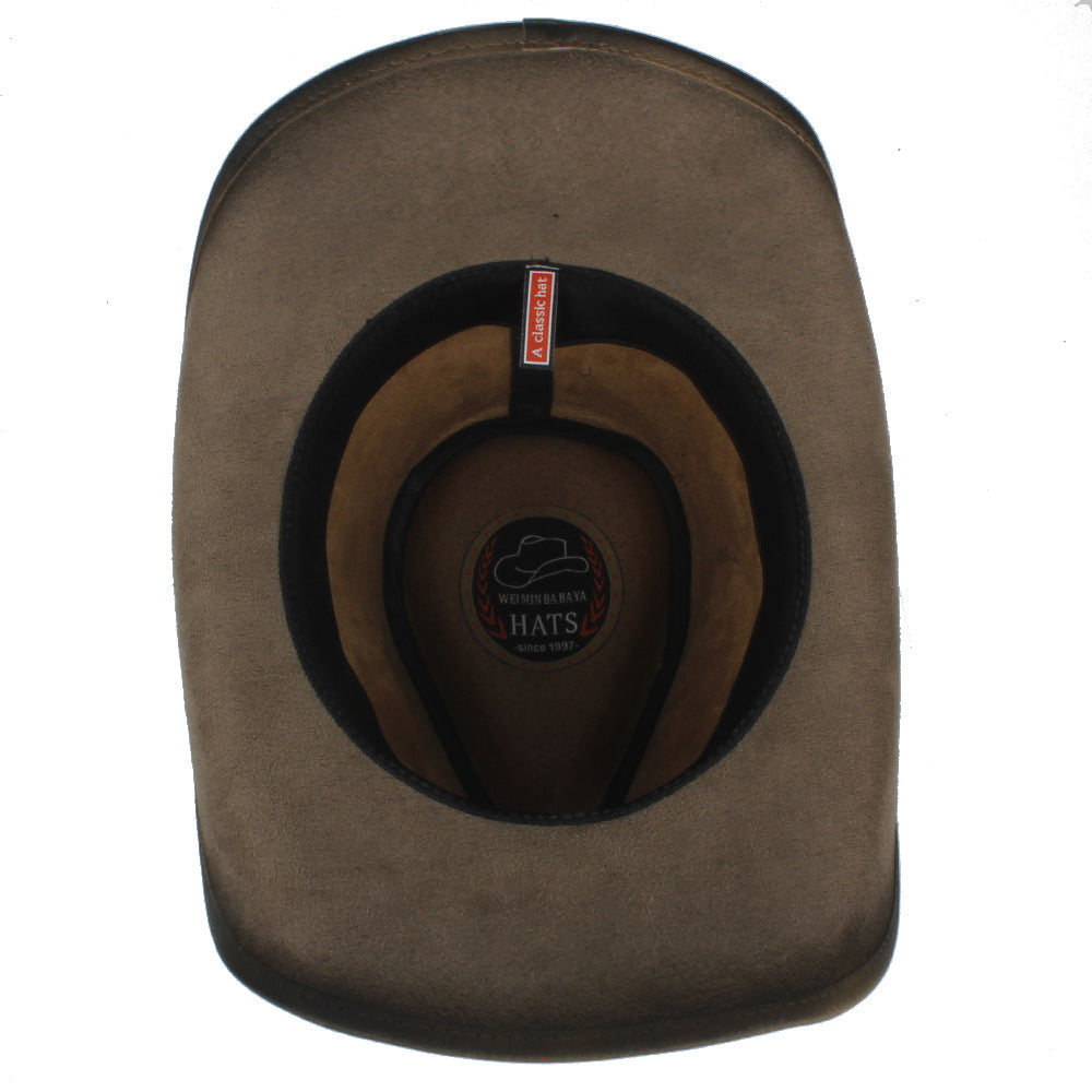 Men&#39;s Outdoor Sun Hat Western Cowboy Hat Sun Protection Hat Beach Hat Big Brim Sun Hat Breathable Mongolian Top Hat