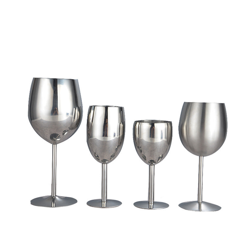 304 Stainless Steel Red Wine Glass All Steel Goblet Metal Wine Glass Large Capacity Drop Resistant Creative Single Layer Cup