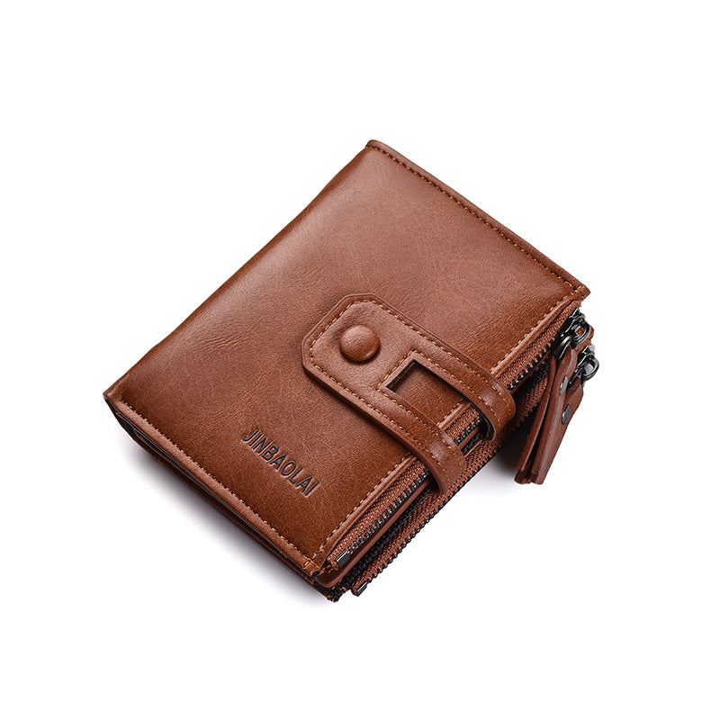 Buckle Retro Men&#39;s Wallet Wallet Multifunctional