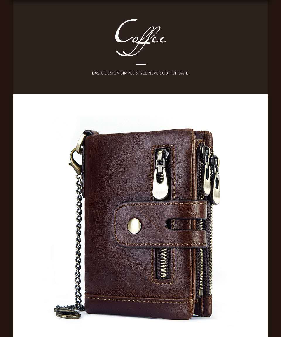 Leather men&#39;s wallet coin purse