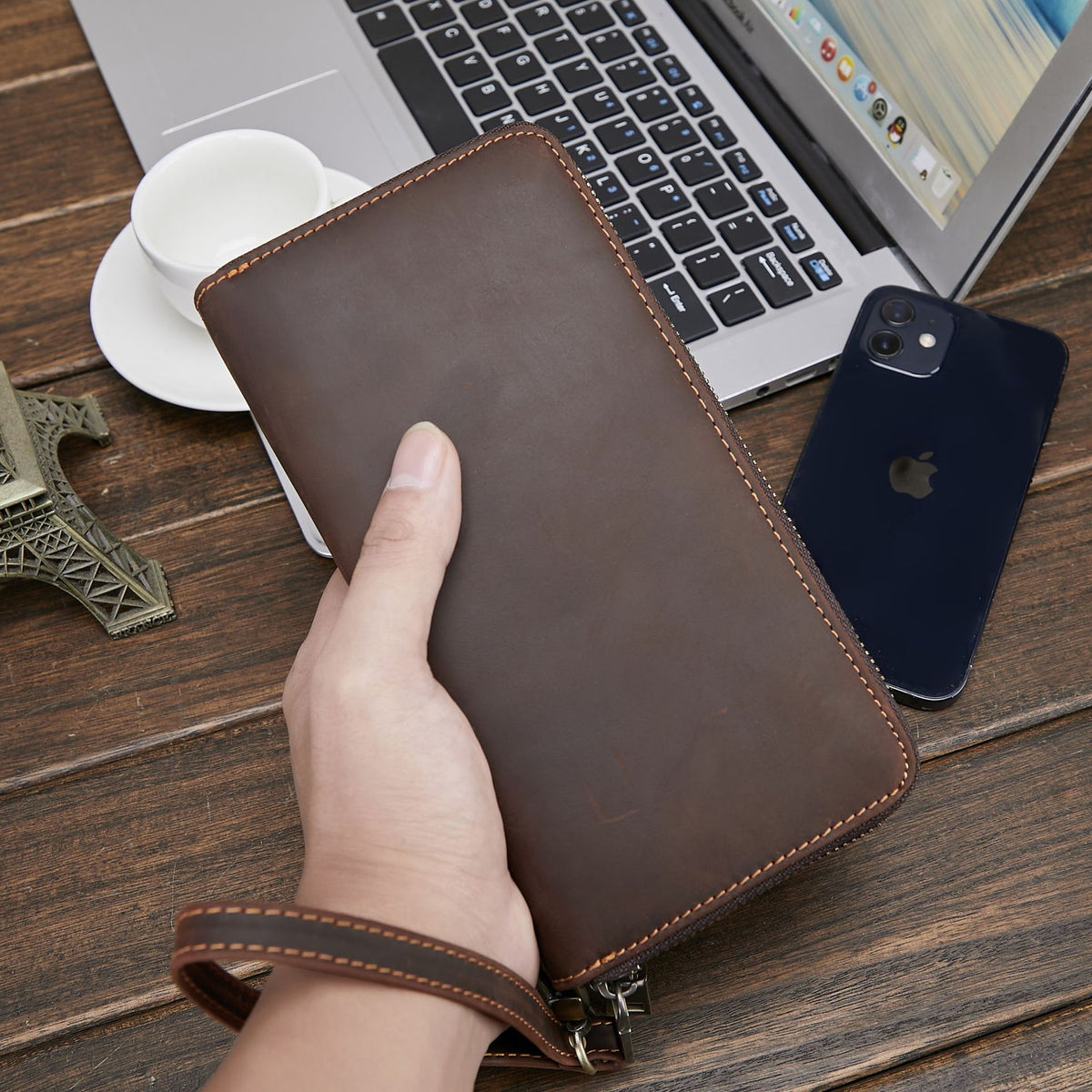 Men&#39;s Wallet Genuine Leather Fashion Retro Long Wallet