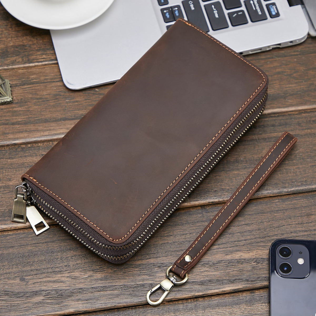 Men&#39;s Wallet Genuine Leather Fashion Retro Long Wallet