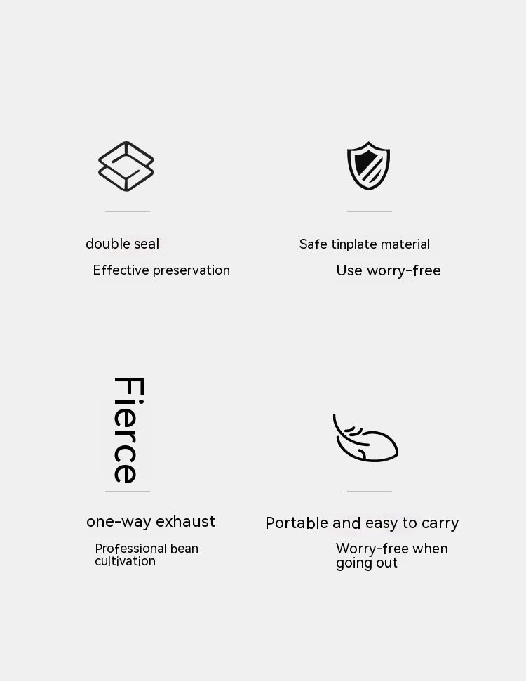 Coffee Bean Sealed Cans Outdoor Camping Tinplate Box Food Grade Packaging Storage Fresh-keeping Breathing Iron Cans