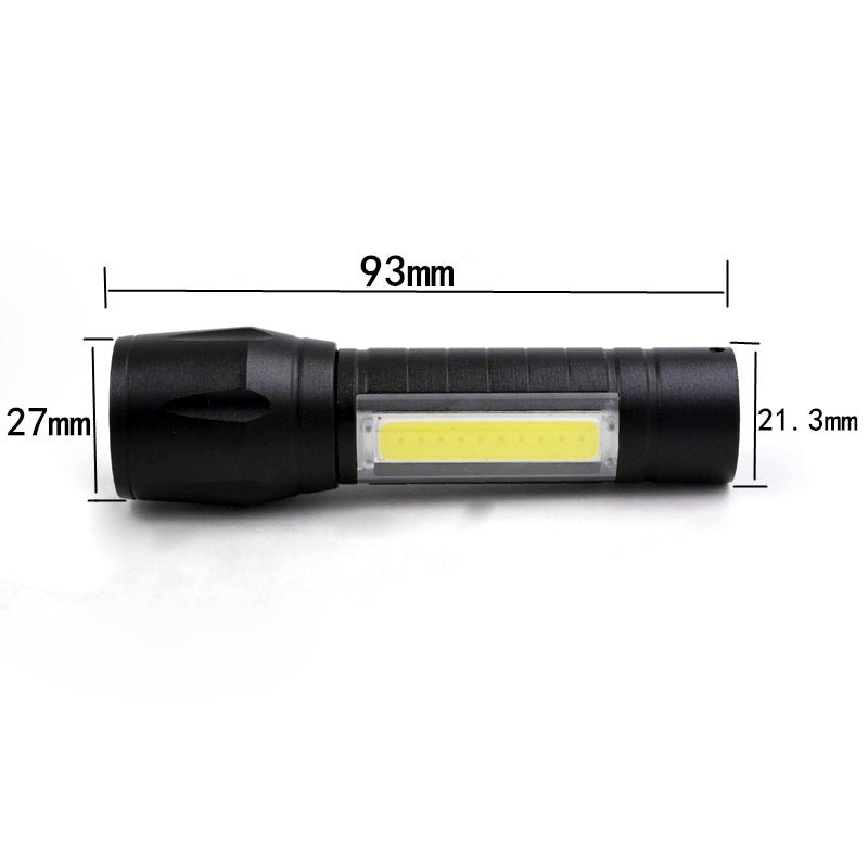 Mini USB Power Torch Multi-function Zoom Cob Flashlight Outdoor Camping Flashlight