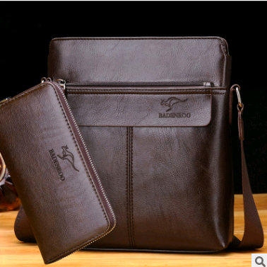 New Kangaroo Men&#39;s Bag Shoulder Bag Men&#39;s Business Messenger Bag Men&#39;s Trendy High-end Shoulder Bag