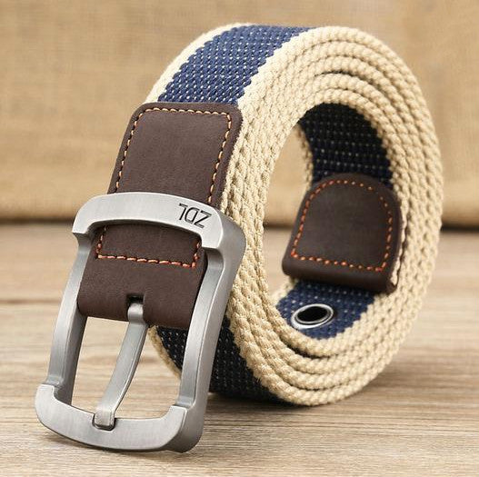 Canvas belt men&#39;s and women&#39;s pin buckle belt