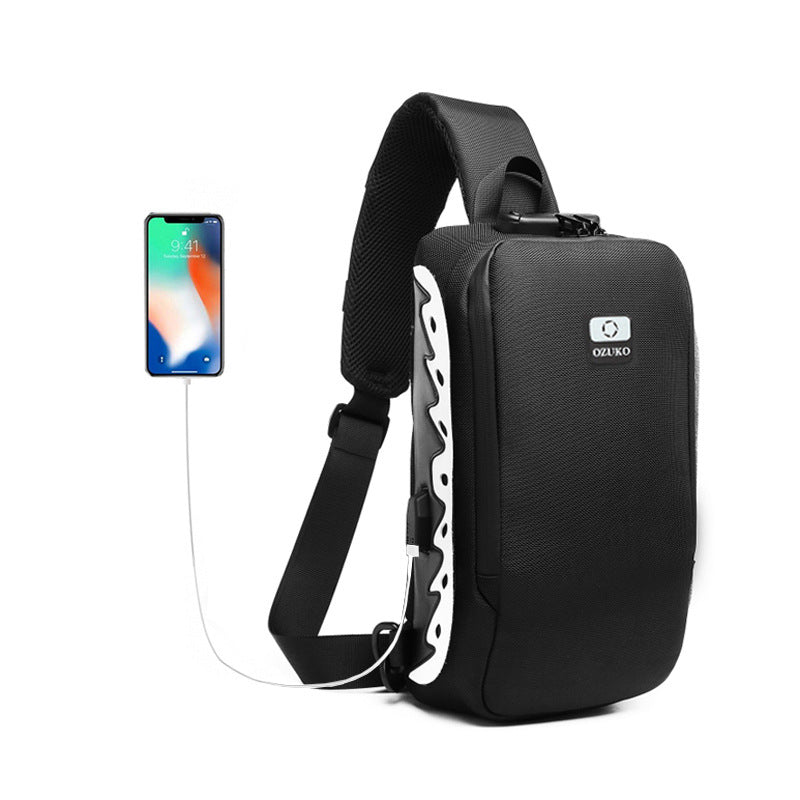 Men&#39;s USB multi-function shoulder bag