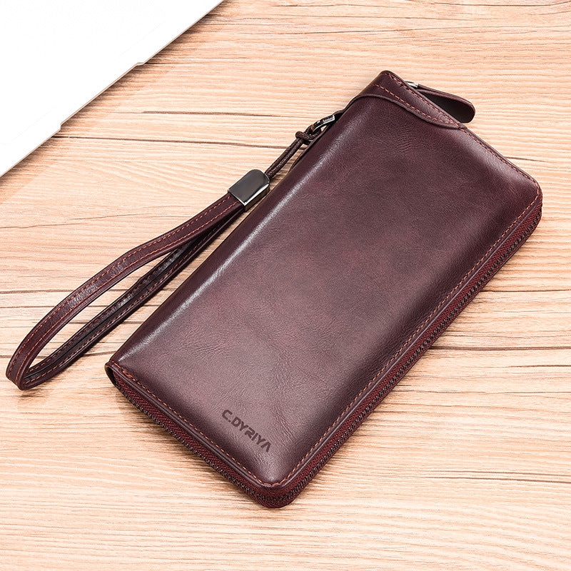 Simple Business Wallet Multifunctional Card Holder Men&#39;s Wallet Long Zip Wallet