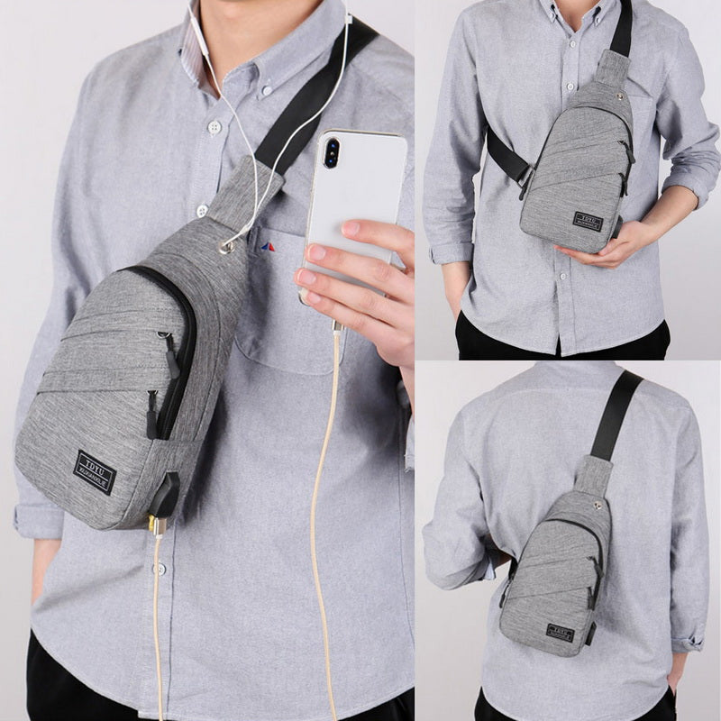 Multifunctional USB sports chest bag