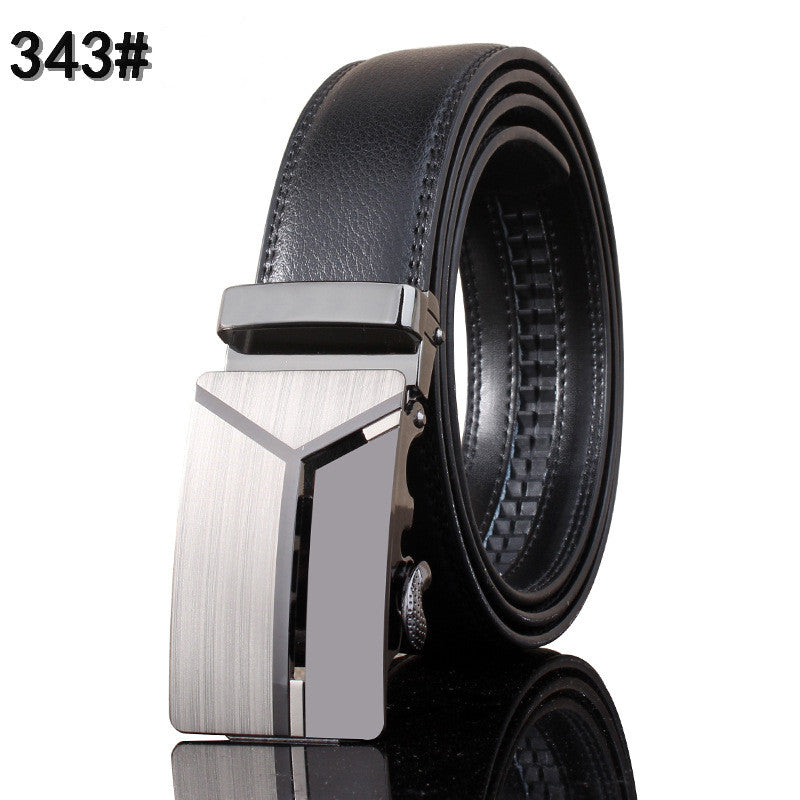 Men&#39;s belt leather automatic buckle Leopard pure leather belt