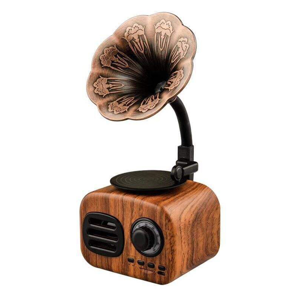 Retro gramophone portable bluetooth speaker