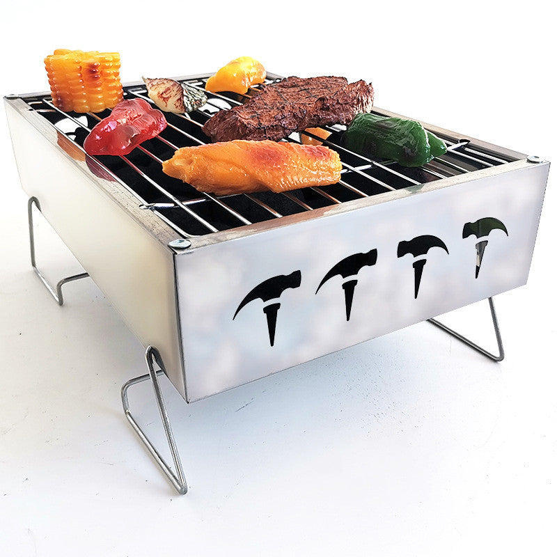 Mini Household Charcoal Barbecue Grill Outdoor Folding Portable