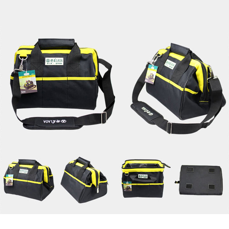 Multifunctional double-layer thick canvas tool bag