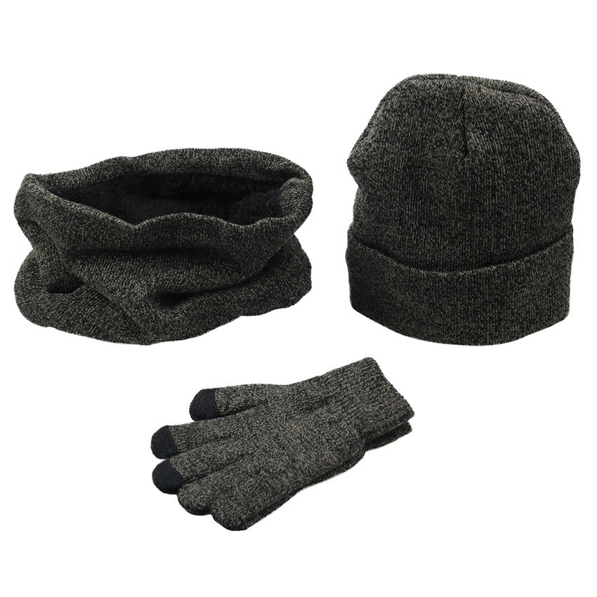 Winter men&#39;s hats, scarves, gloves, suits, fashion knitting and velvet hats, scarves, kits, men&#39;s 3 pieces/sets
