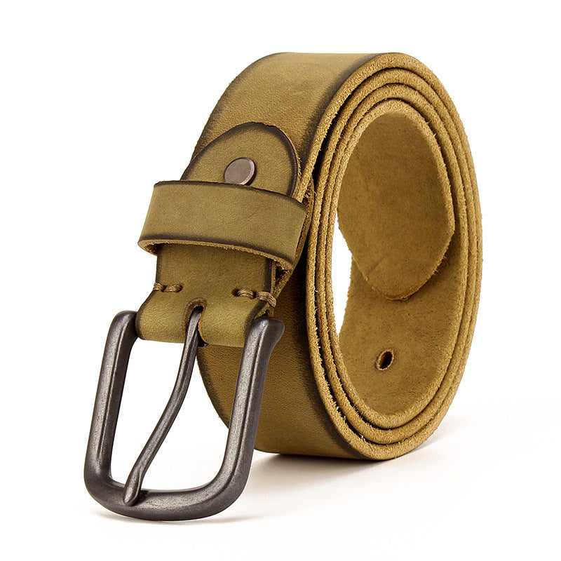 Men&#39;s leather pin buckle belt