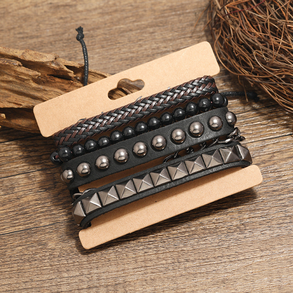 Vintage Braided Cowhide Suit Bracelet Trend