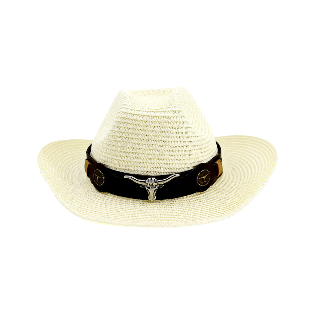 Western cowboy ethnic straw hat