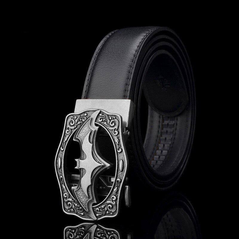 New Style Men&#39;s Casual Belt Bat Buckle Antique Automatic Buckle Belt