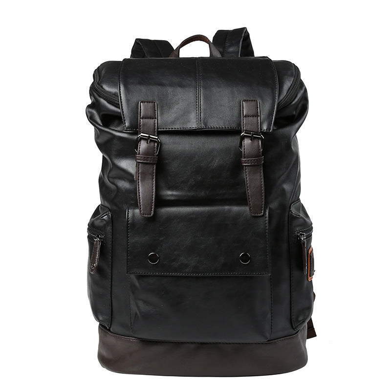 Men&#39;s Leather High Quality Backpack Youth Travel School Laptop Bags