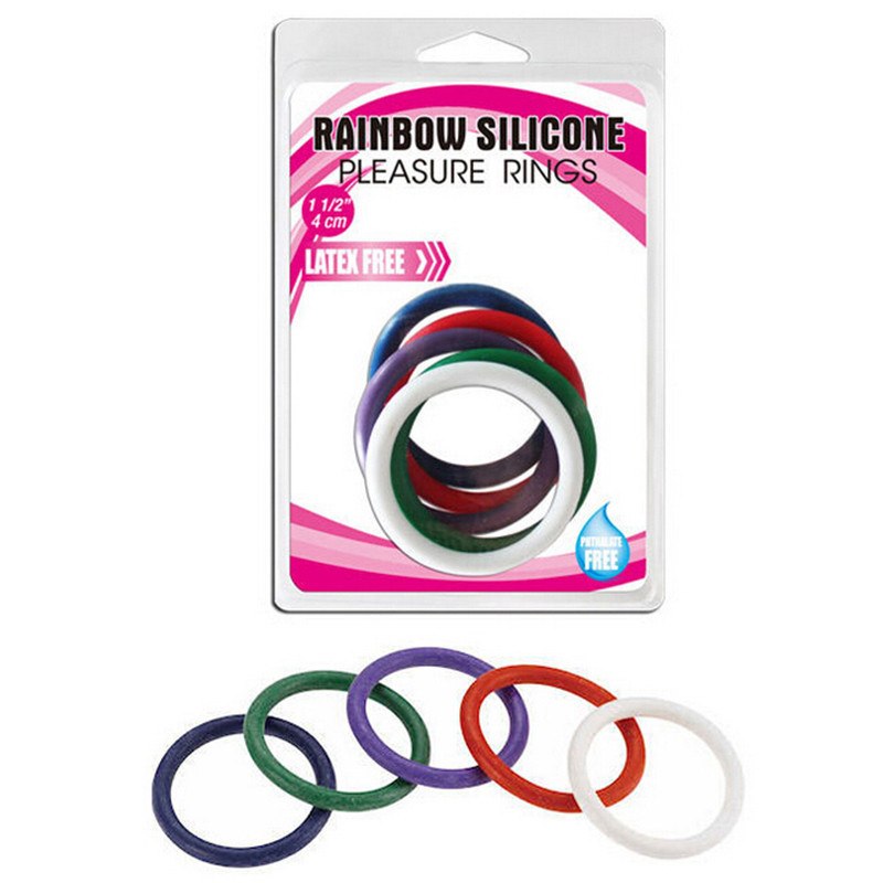 Rubber Pleasure Ring 5 Colour Set