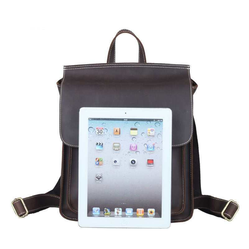 British College style leather backpack