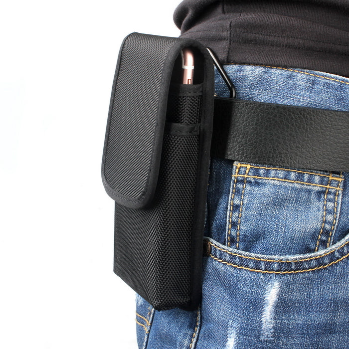 Double nylon cell phone belt bag