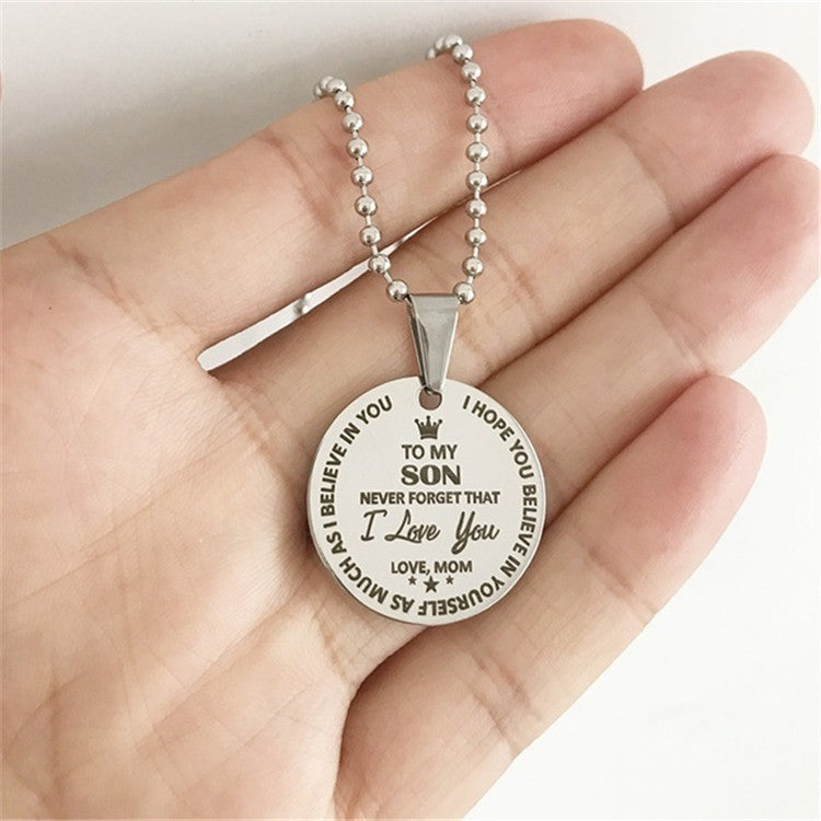 Stainless Steel Letter Necklace For Son And Daughter