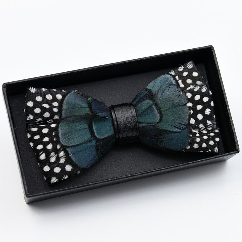 Feather bow tie gift box