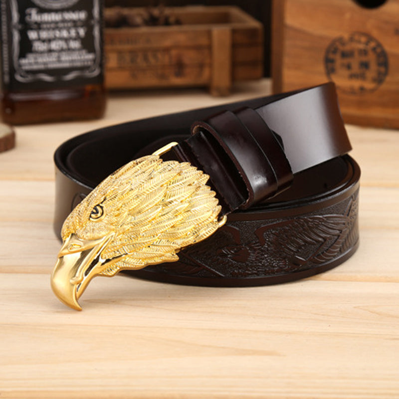 Personalized Eagle Head Buckle Men&#39;s Belt