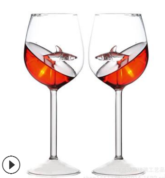 Sea Horse Starfish Dolphin Red Wine Glass Cup
