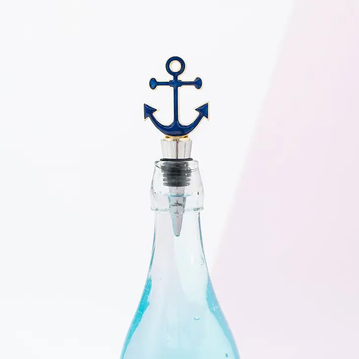 Navy Anchor Bottle Stopper