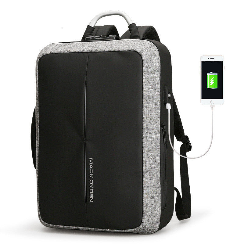 Men&#39;s backpack rechargeable usb computer bag