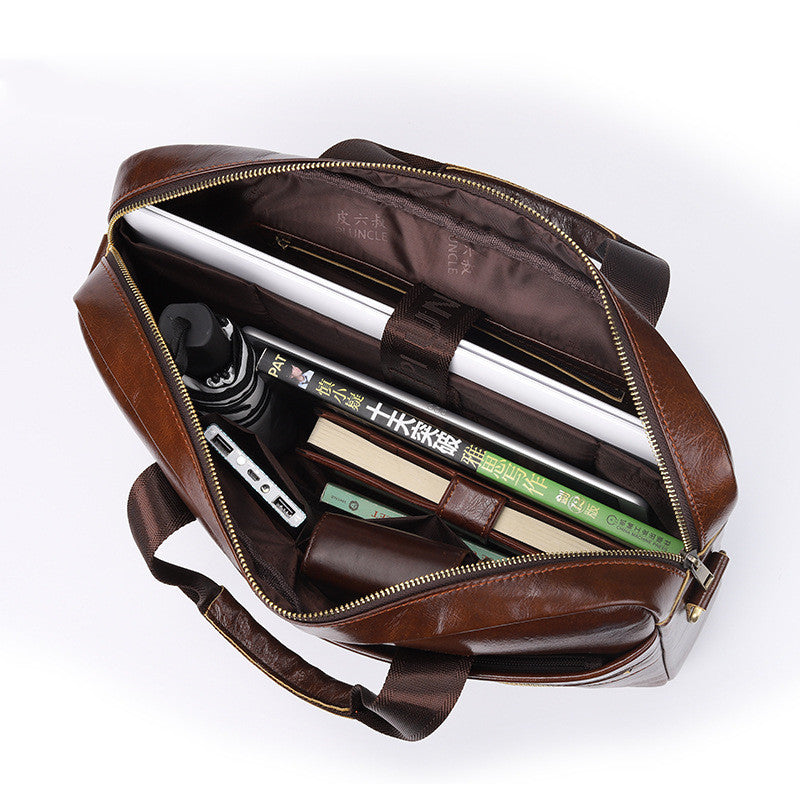New leather men&#39;s briefcase