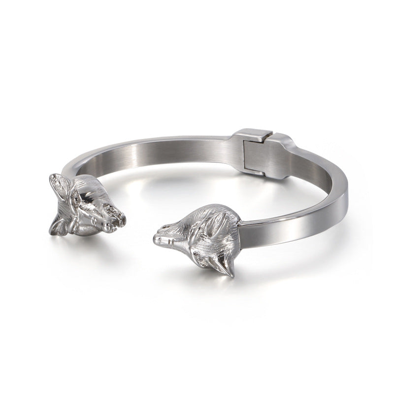 Men&#39;s lion head animal bracelet