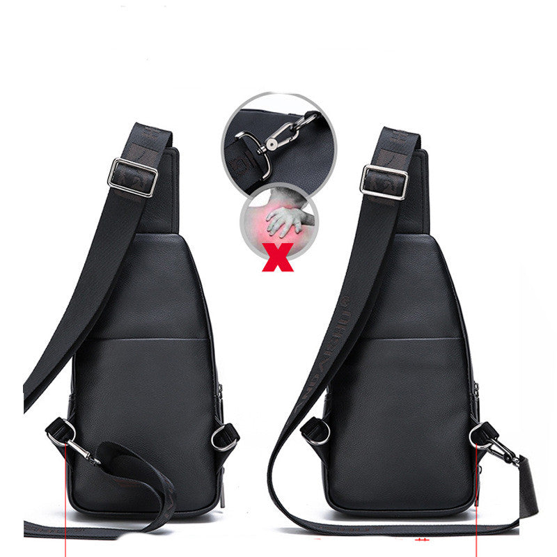 Cowhide Men&#39;s Messenger Bag Casual