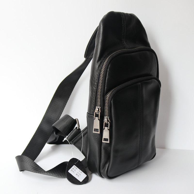 Men&#39;s Sports Cross-body Bag Top Layer Cowhide Business Backpack