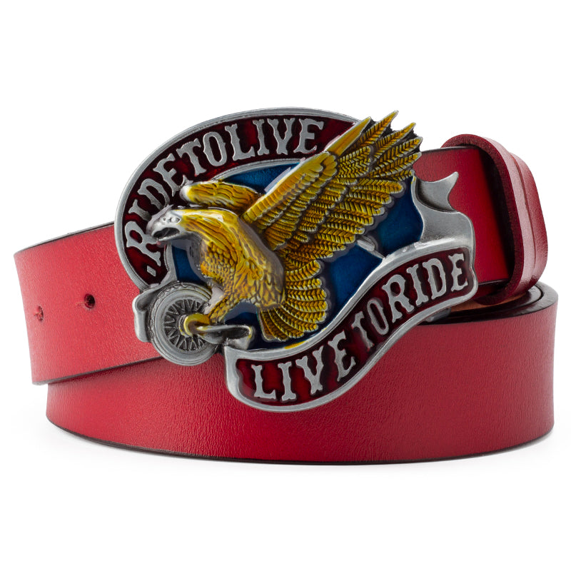 Men&#39;s Casual Leather Belt Big Head Performance