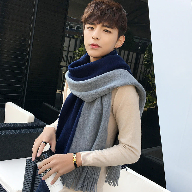 Men&#39;s Fashion Versatile Knitting Wool Scarf