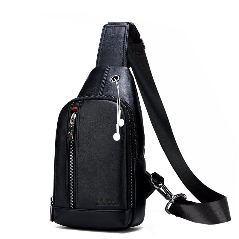 Cowhide Men&#39;s Messenger Bag Casual