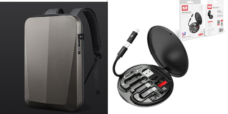 New Male Business Plastic Hard Shell Computer Backpack Waterproof