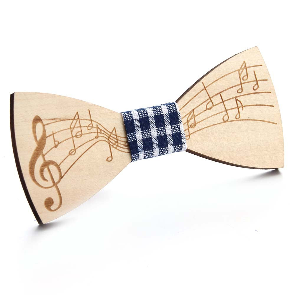 Green hand collar red pear solid wood bow tie