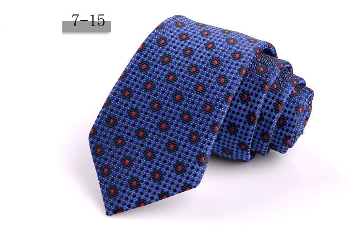 New Men&#39;s 7cm Striped Business Formal Tie
