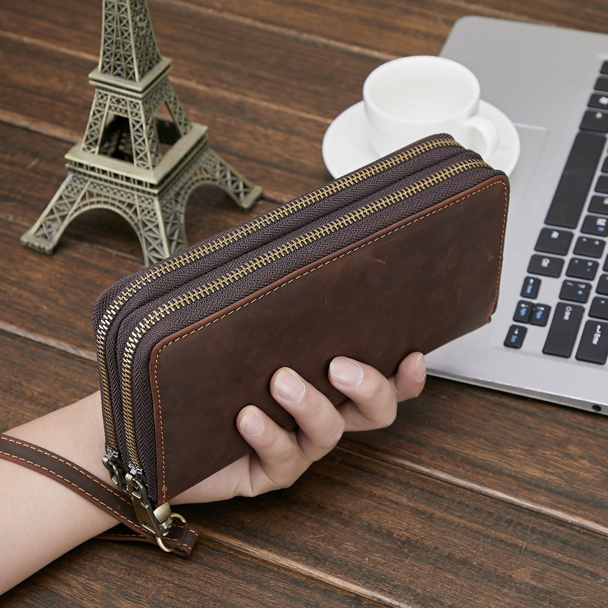Men&#39;s Wallet Genuine Leather Fashion Retro Long Wallet