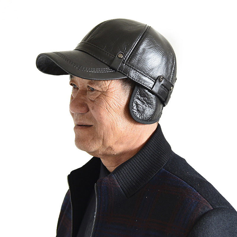 Men&#39;s Head Layer Cowhide Adjustable Hat