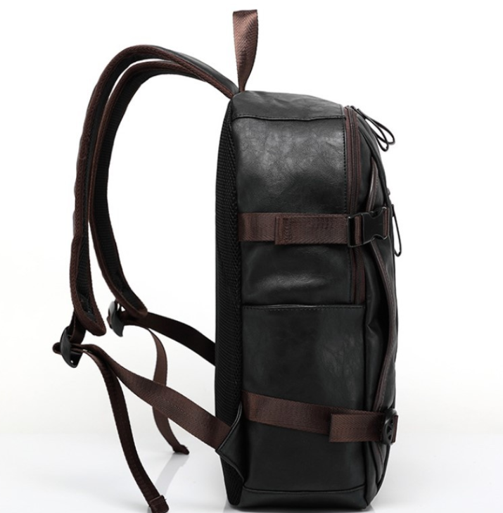 New Men&#39;s Backpack Fashion Style Leather Middle School Bag Men&#39;s Bag