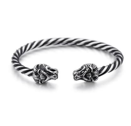 Men&#39;s lion head animal bracelet